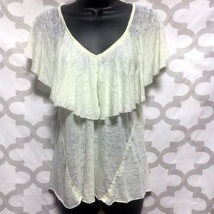 Lucky Brand Burnout Ruffle Tee.